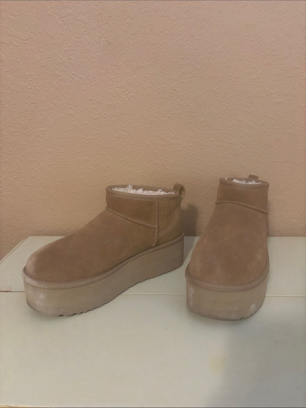 UGG Chestnut Platform Shearling Short Boots